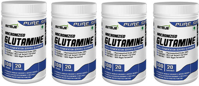NutriJa Micronized Glutamine Muscle Growth and Recovery - Pack Of 4 Glutamine(400 g, Unflavored)