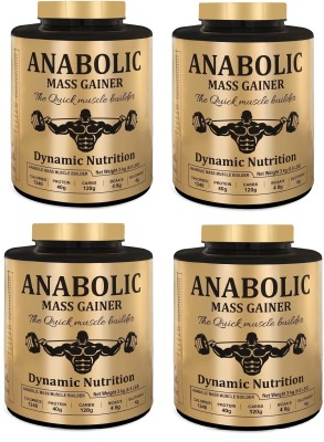 Dynamic Nutrition Anabolic Mass Gainer With High Calories 1340 Pack of 4 (26.4Lbs ChocoVanilla) Weight Gainers/Mass Gainers(12 kg, ChocoVanilla)