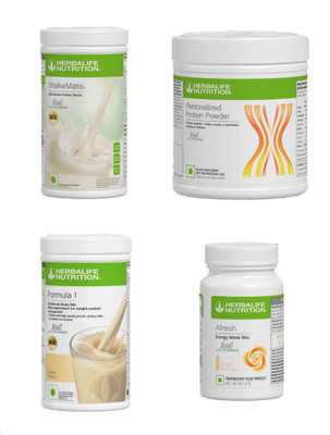 HERBALIFE SHAKEMATE,PP-200GM,F1-VANILLA AND GINGER (PACK OF 4) Protein Shake(1250 g, VANILLA, GINGER)