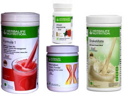 Herbalife Nutrition FORMOLA 1 SHAKE +PROTIEN STRAWBERRY 200g +AFRESH TULSI+ SHAKEMATE MILK POWDER Whey Protein(1.3 kg, VANILLA)