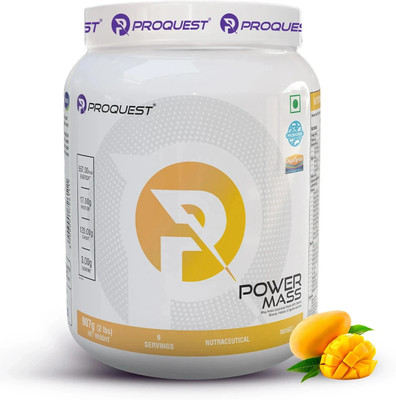 PROQUEST Power Mass Gainer with 17g Protein & 3g Creatine | High Protein High Calorie Weight Gainers/Mass Gainers(2 pounds, Mango)