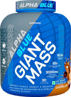 ALPHABLUE Giant Mass Supports Muscle Growth & Recovery With Creatine Monohydrate Weight Gainers/Mass Gainers(3 kg, Chocolate)