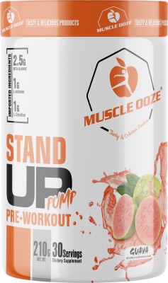 muscle ooze Pump Pre-Workout 210gm Guava Flavor 30 Serving Energy, Endurance & Pumps Pre Workout(210 g, Guava)