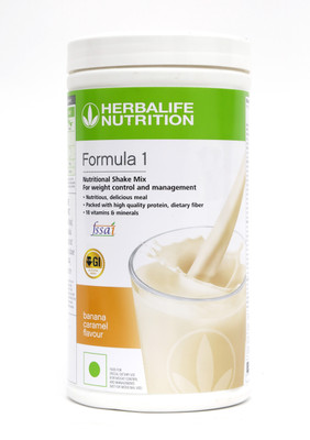 HERBALIFE Formula 1 Nutritional Shake Mix-Banana Caramel Flavor Protein Shake(500 g, Banana Flavor)