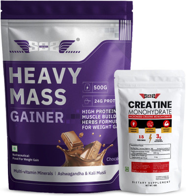 SOS Nutrition Whey Protein Powder 24g Per Serve, Free Creatine High Calories 5.5g BCAA Weight Gainers/Mass Gainers(500 g, Chocolate)