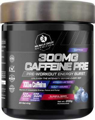 muscle ooze Caffimax 300MG Caffeine Preworkout 200gm Blissful Berry Flavor Energy & Focus Pre Workout(200 g, Blissful Berry)