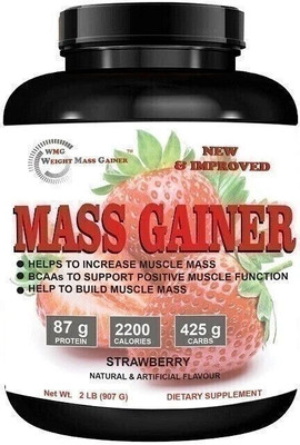 weight mass gainer MASS GAINER 2LB WITH LOADED HIGH CARBS STR Weight Gainers/Mass Gainers(950 g, STRAWBERRY)