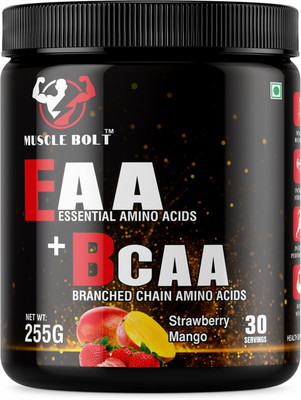 MUSCLEBOLT Post-Workout Supplement Creatine Monohydrate, Arginine Beta-Alanine 30 Servings BCAA(255 g, Strawberry Mango Flavour)