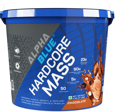 ALPHABLUE Supports Muscle Growth & Recovery With Creatine Monohydrate Hardcore Weight Gainers/Mass Gainers(5 kg, Chocolate)
