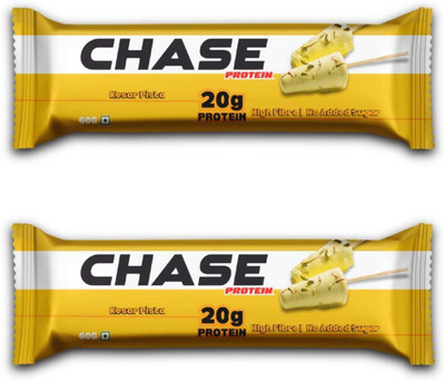 CHASE PROTEIN 20g Protein (Pack of 2) Isolate Whey | No Sugar | Gluten Free | High Fiber High Protein Bars(120 g, Kesar Pista)