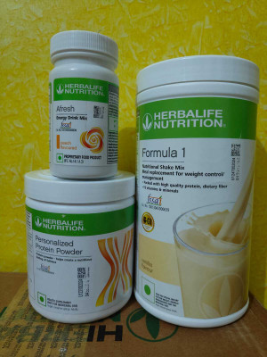 HERBALIFE FORMULA 1 VANILLA SHAKE MIX AND PROTEIN POWDER200GM & AFRESH PEACH Protein Shake(3 pounds, vanilla)