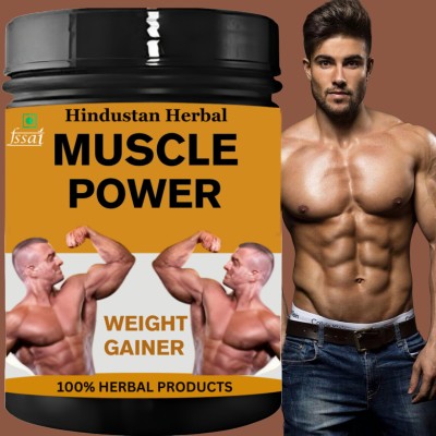 hindustan herbal Muscle Power Booster Nutrition High Protein & Calories Multivitamin Weight Gainers/Mass Gainers(500 g, unflavoured)