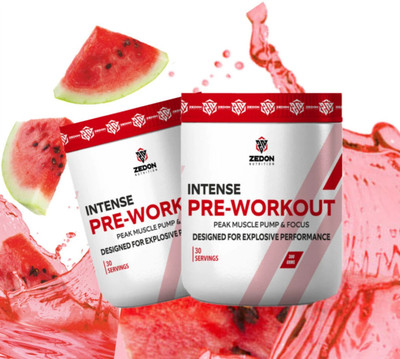 Zedon Nutrition Intense Pre-Workout Supplement Powder with Creatine Monohydrate Pre Workout(300 g, Watermelon)
