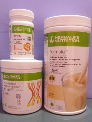 HERBALIFE Formula 1 Kulfi & Protein Powder, Afresh Energy Drink Tulsi 50G+ Shakemate mix Plant-Based Protein(1.212 kg, Mango, Vanilla)