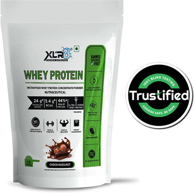 XLR8 Whey Protein with 24 g protein, 5.4 g BCAA - 1 lbs / 454 g Whey Protein(1 pounds, Choco Hazelnut)