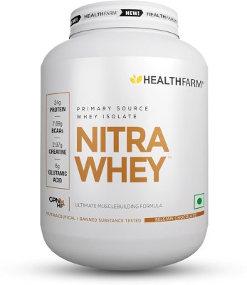 HEALTHFARM Nitra Whey Protein , 34g protein & 3hg Creatine Per Serving Whey Protein(2 kg, Belgian Chocolate)