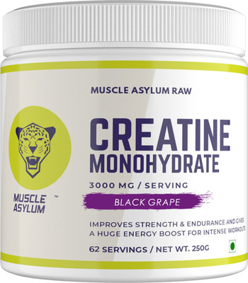Muscle Asylum Creatine Monohydrate Powder - 50 Servings, 250gm (Black Grape) Creatine(250 g, Black Grape)