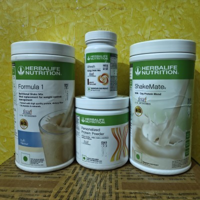 Herbalife Nutrition WEIGHT LOSS FORMULA 1 KULFI SHAKE SHAKEMATE PROTEIN POWDER200GM AFRESH ELAICHI Nutrition Drink(4x300 g, kulfi shake, ppp200gm, afresh elaichi, shakemate Flavored)