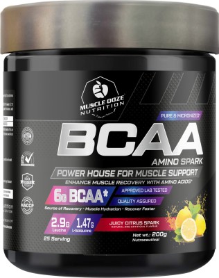 muscle ooze Pure & Micronized BCAA 200gm Amino Spark Juice Citrus Spark Flavor Amino Acids BCAA(200 g, Juice Citrus Spark)