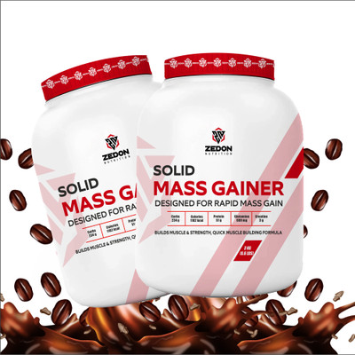 Zedon Nutrition Solid Mass Gainer High Protein Supplement New Packaging with Improved Formula Weight Gainers/Mass Gainers(3 kg, Coffee)