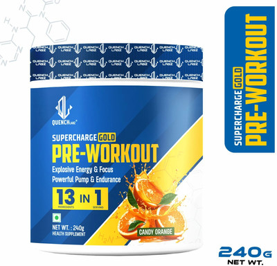 QUENCHLABZ Energy and Performance Booster Pre Workout(240 g, Candy Orange)