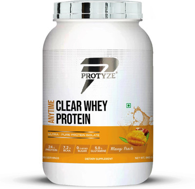 Protyze Anytime Clear whey Isolate 30 serving Whey Protein(960 g, Mango Peach)