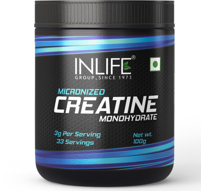 INLIFE Micronized Creatine Monohydrate Powder Supplement Pre / Post Workout Unflavoured Creatine(100 g, Unflavoured)