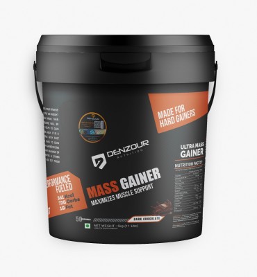 Denzour Mass Gainer- Ideal For Hard Gainers 5KG Weight Gainers/Mass Gainers(5 kg, Dark Chocolate)