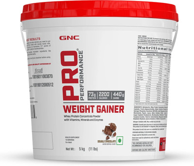 GNC Pro Performance Weight Gainer Weight Gainers/Mass Gainers(5 kg, Double Chocolate)