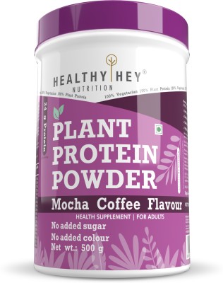 HealthyHey Nutrition Plant Based Vegan Protein Powder Mocha Coffee Flavour 500 gram Plant-Based Protein(500 g, Mocha Coffee)
