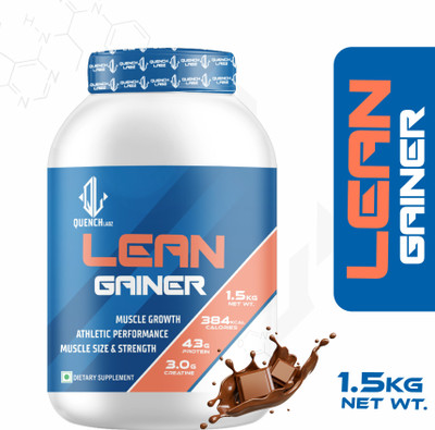QUENCHLABZ Lean Gainer | Build Muscle and Stay Lean with Expert Nutrition Weight Gainers/Mass Gainers(1500 g, CHOCOLATE)