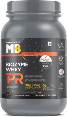 MUSCLEBLAZE Biozyme PR with Creatine Monohydrate & AstraGin Whey Protein(1 kg, Chocolate Fudge)