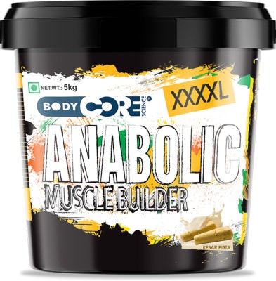 Body Core Science XXXXL Anabolic Muscle Builder-5Kg (Kesar Pista) Weight Gainers/Mass Gainers(5 kg, Kesar Pista)