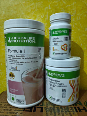 HERBALIFE WEIGHT LOSS COMBO NUTRITION ROSE KHEER SHAKE AFRESH GINGER PARTEIN POWDER 200GM Protein Bars(700 g, rose kheer)
