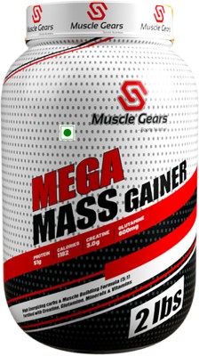 Muscle Gears Mega Mass Gainer 2 lbs Chocolate Weight Gainers/Mass Gainers(907 g, Chocolate)