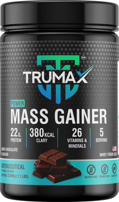 TRUMAX Power Mass Gainer | Concentrate Protein Vitamins & Minerals Weight Gainers/Mass Gainers(500 g, DARK CHOCOLATE)
