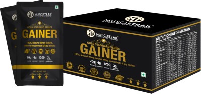 Muscle Trail Gold Standard Series Gainer Box (30 Pouches) Weight Gainers/Mass Gainers(3 kg, Vanilla)