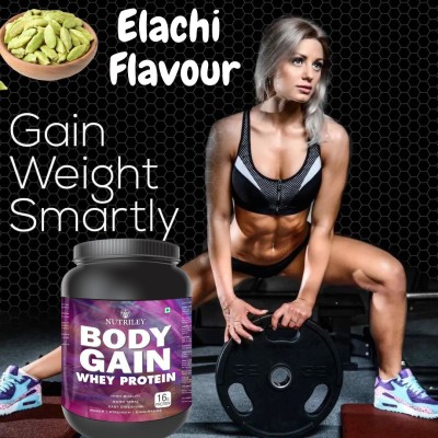 NUTRILEY Body Gain Weight Gainer Muscle Fit & Gainer Whey Protein Supplement Muscle Power Weight Gainers/Mass Gainers(500 g, Elachi Flavour)