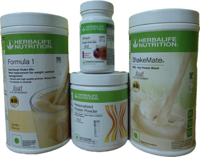 Herbalife Nutrition FORMULA 1 VANILLA SHAKE SHAKEMATE PROTEIN POWDER 200GM AFRESH KASHMIRI KHAWA Protein Shake(4 g, vanilla shake, ppp200gm, afresh kashmiri khawa, shakemate)