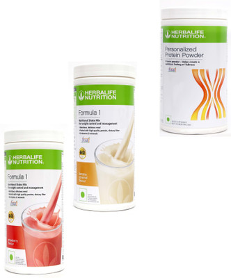 HERBALIFE FORMULA1 STRAWBERRY + BANANA 2 PSC 1000 G+PERSONALIZED PROTIEN POWDER 400 G Plant-Based Protein(1.4 kg, STRAWBERRY, BANANA)