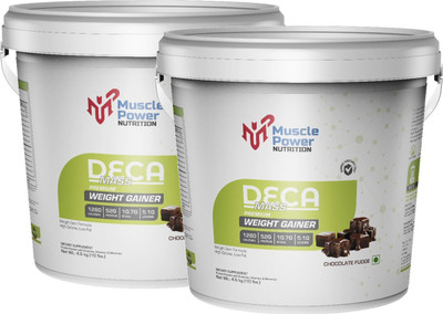 Muscle Power DECA MASS PREMIUM WEIGHT GAINER 10LBS PACK OF 2 Weight Gainers/Mass Gainers(4.5 kg, CHOCOLATE)