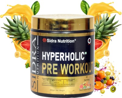 Sidra Nutrition HYPERHOLIC PREWORKOUT | CREATINE | CITRULINE MALATE | CAFFEINE | BETA-ALANINE Pre Workout(250 g, Fruit Punch)