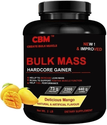 CBM Hardcore Weight Gainer Mango 2lb Weight Gainers/Mass Gainers(2 pounds, Mango)