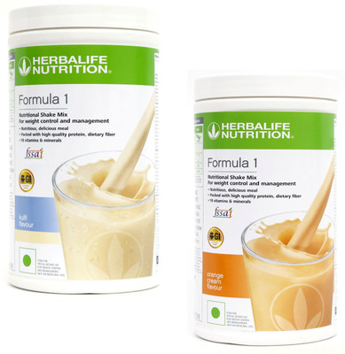 HERBALIFE Formula 1 Protein Shake Kulfi + Orange Cream Plant-Based Protein(1000 g, Kulfi, Orange Cream)