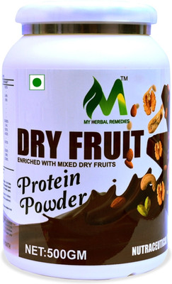 my herbal remedies Dry Fruit Protein Powder 500gm Plant-Based Protein(500 g, chocolate)