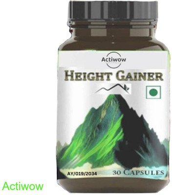 ACTIWOW Height Gainer 30 Capsules for Continuous Bone Strength Plant-Based Protein(30 Capsules, No Flavor)