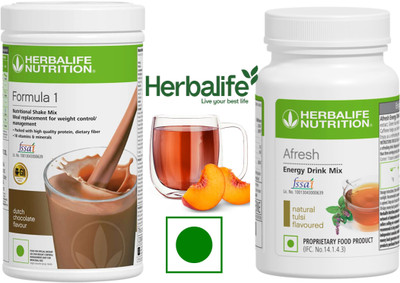 HERBALIFE Formula 1 Shake Mix 500g Afresh Energy Drink 50g Mix Protein Shake(550 g, Chocolate Tulsi)