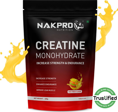 Nakpro MICRONIZED CREATINE MONOHYDRATE | Highest Grade | Pure Creatine | Creatine(400 g, Fruit Punch)