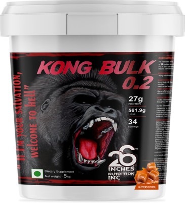 26INCHES NUTRITIONS INC Kong Bulk 0.2 (Butterscotch-5 Kg) Weight Gainers/Mass Gainers(5 kg, Butterscotch)