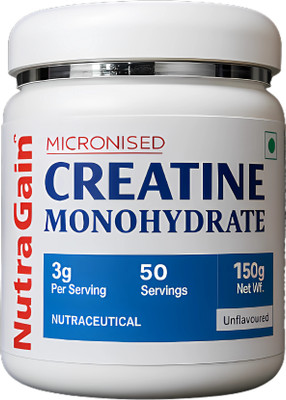 Nutragain Pure Micronised Creatine Mohohydrate Powder| Faster Absorption| Gain & Recovery| Creatine(250 g, Unflavoured) Nutragain Pure Micronised Creatine Mohohydrate Powder| Faster Absorption| Gain & Recovery| Creatine(250 g, Unflavoured)